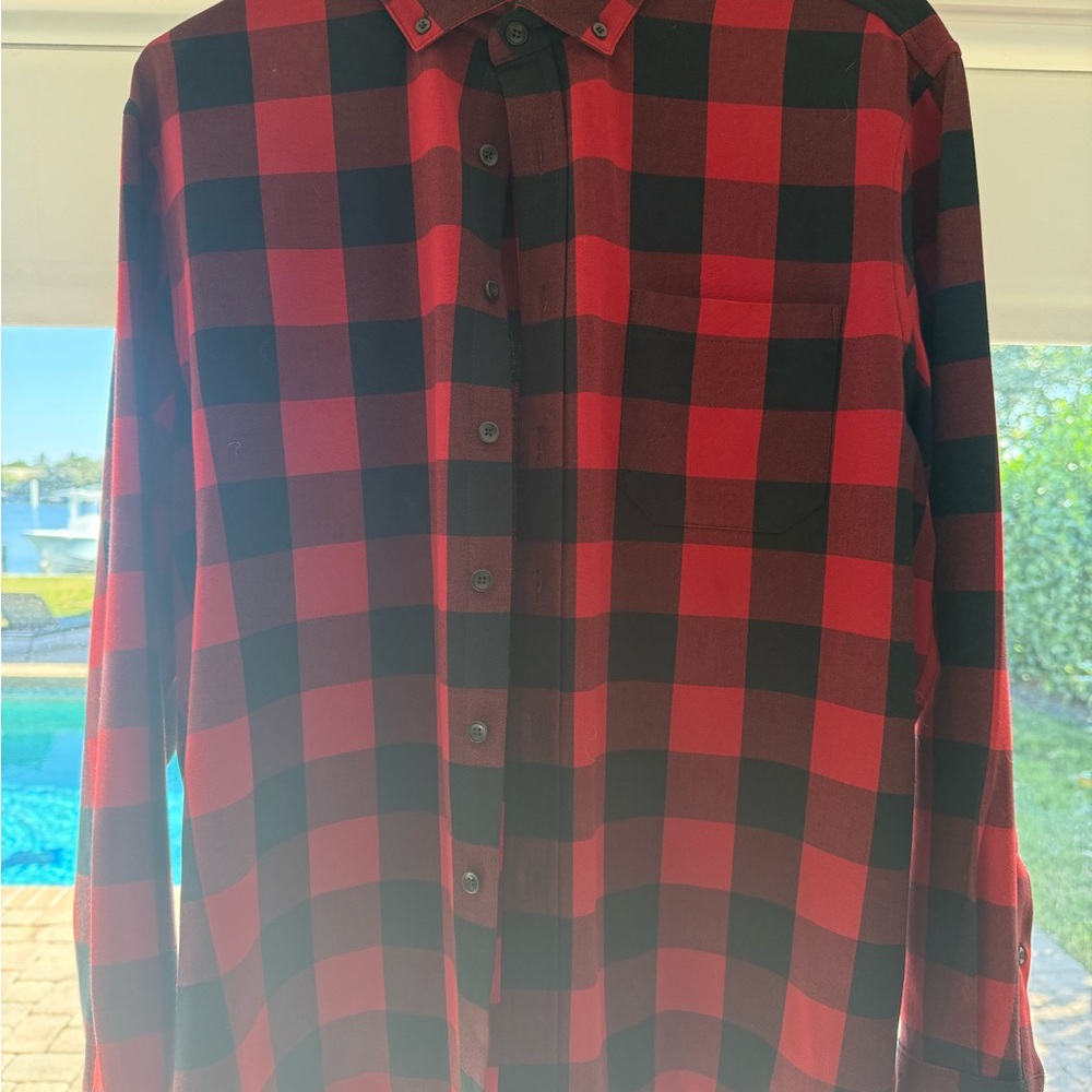 Mizzen+Main Red and Black Checkered Men's Shirt